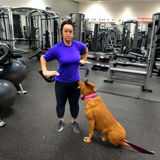 Prompt: a dog at the gym