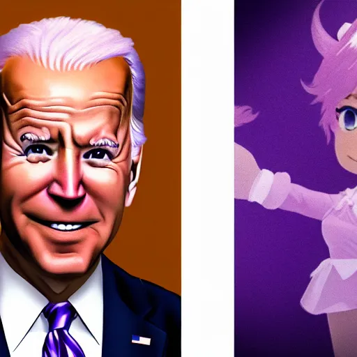 Image similar to Joe Biden magical girl transformation sequence