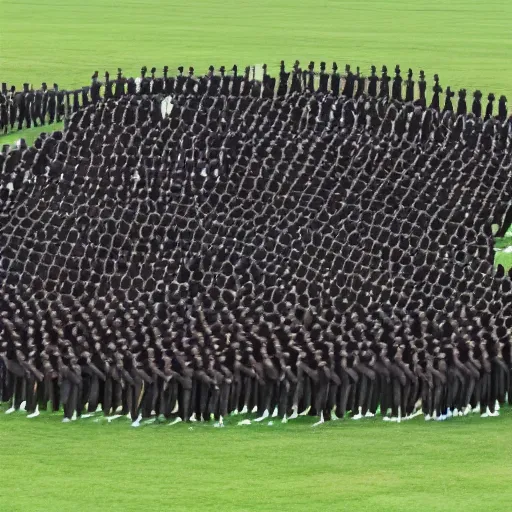 Prompt: a huge number of black zwerschnatzers on the field