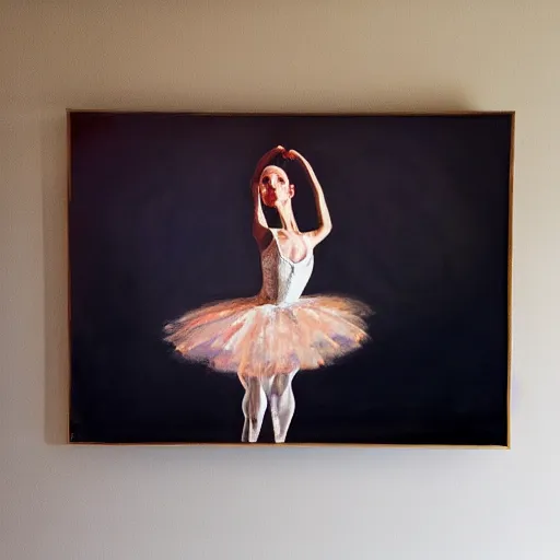 Prompt: portrait of a ballerina, impasto paint, 8 k, cinematic light, shadows, reflection highlights in the paint, in the style of christian beijer,