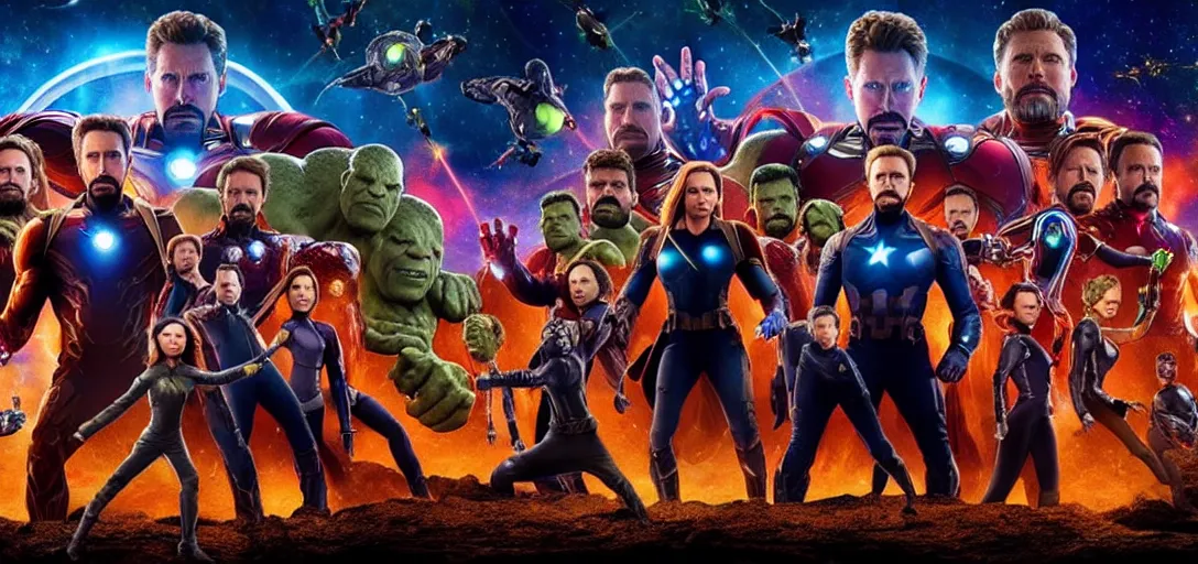 Image similar to a very high resolution image from a new movie. the avengers infinity war, photorealistic, photography, directed by wes anderson