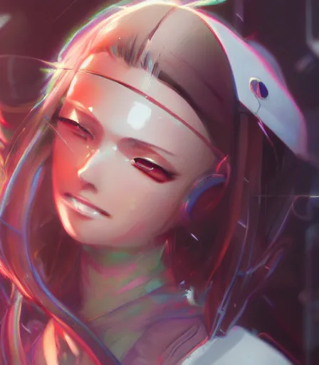 Image similar to An anime portrait of Cyberpunk Nezuko , by Stanley Artgerm Lau, WLOP, Rossdraws, James Jean, Andrei Riabovitchev, Marc Simonetti, and Sakimichan, tranding on artstation