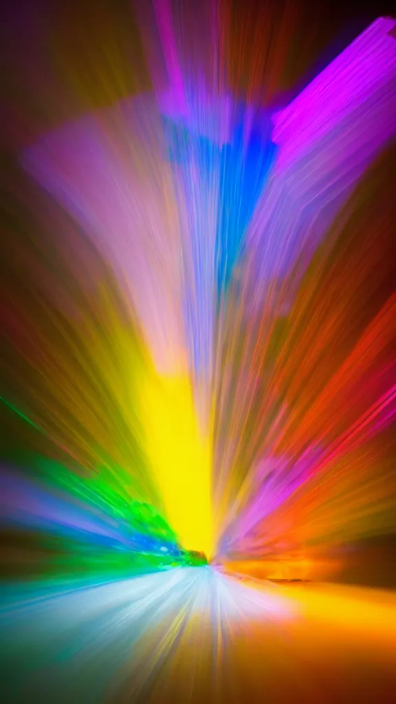 Prompt: speed light painting long exposure abstract prism colorfull speed