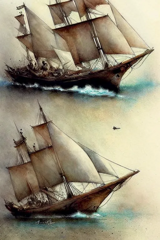 Image similar to (((((1950s fantasy boat . muted colors.))))) by Jean-Baptiste Monge !!!!!!!!!!!!!!!!!!!!!!!!!!!