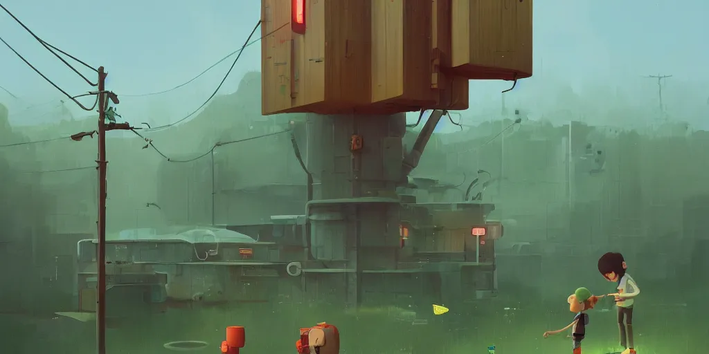 Image similar to Drinking green tea by Goro Fujita and Simon Stalenhag , 8k, trending on artstation, hyper detailed, cinematic