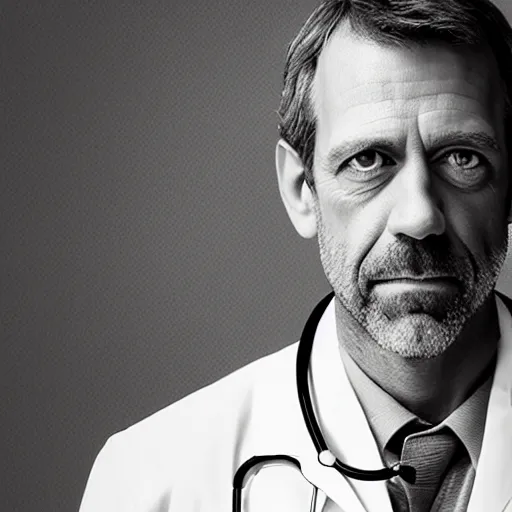 Prompt: Dr. House staring at the camera, portrait