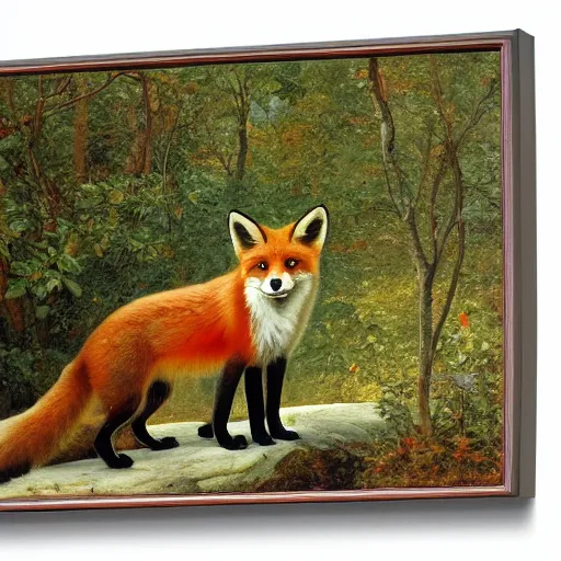 Image similar to a portrait of a Red Fox in a white magnolia forest in the style Alexandre Cabanel