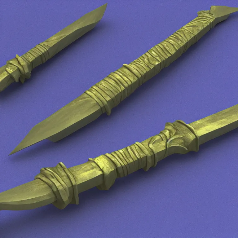 Prompt: 3D render of glowing fantasy sword