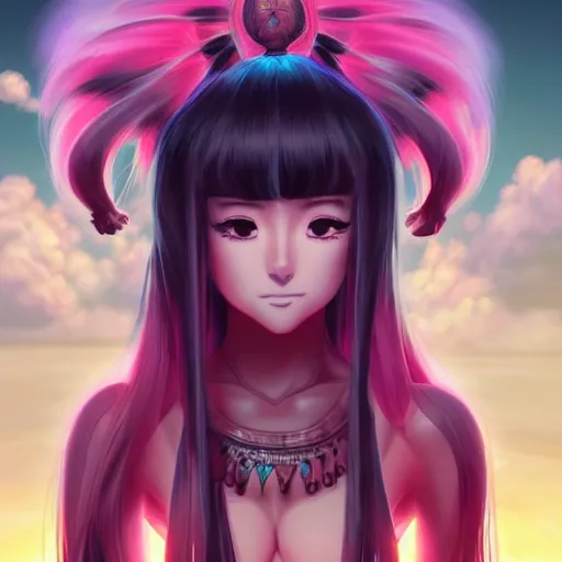 Image similar to anime portrait of Ariana Grande as a shaman yedi using dark force to eliminate trump as an anime antagonist by Stanley Artgerm Lau, WLOP, Rossdraws, James Jean, Andrei Riabovitchev, Marc Simonetti, and Sakimichan, trending on artstation