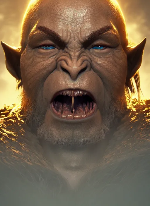 Image similar to little orc, ultra detailed fantasy, elden ring, realistic, dnd character portrait, full body, dnd, rpg, lotr game design fanart by concept art, behance hd, artstation, deviantart, global illumination radiating a glowing aura global illumination ray tracing hdr render in unreal engine 5