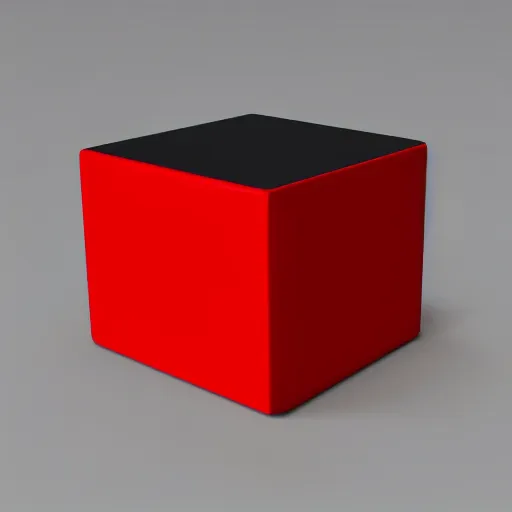 Prompt: a black cube on top of a red cube
