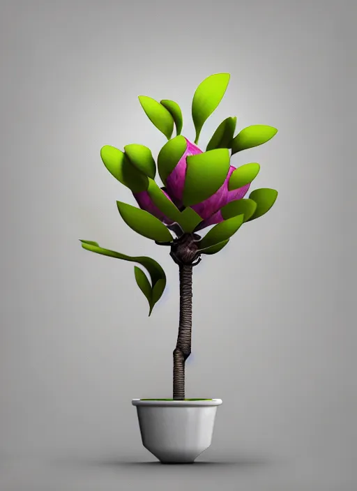 Prompt: an isolated magnolia plant, full view, centered, 3 d render, art nouveau dark outlines, ultra realistic, transparent background, popular on sketchfab, pixelsquid, 8 k, volumetric lighting, super focused, no blur, trending on artstation, octane render, ultra detailed, hyperrealistic, by james gurney, greg rutkowski and alphonse mucha