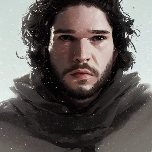 Image similar to portrait of jon snow with a very large nose by greg rutkowski, ridiculous, attractive, highly detailed portrait, scifi, digital painting, artstation, concept art, smooth, sharp foccus ilustration, artstation hq ”