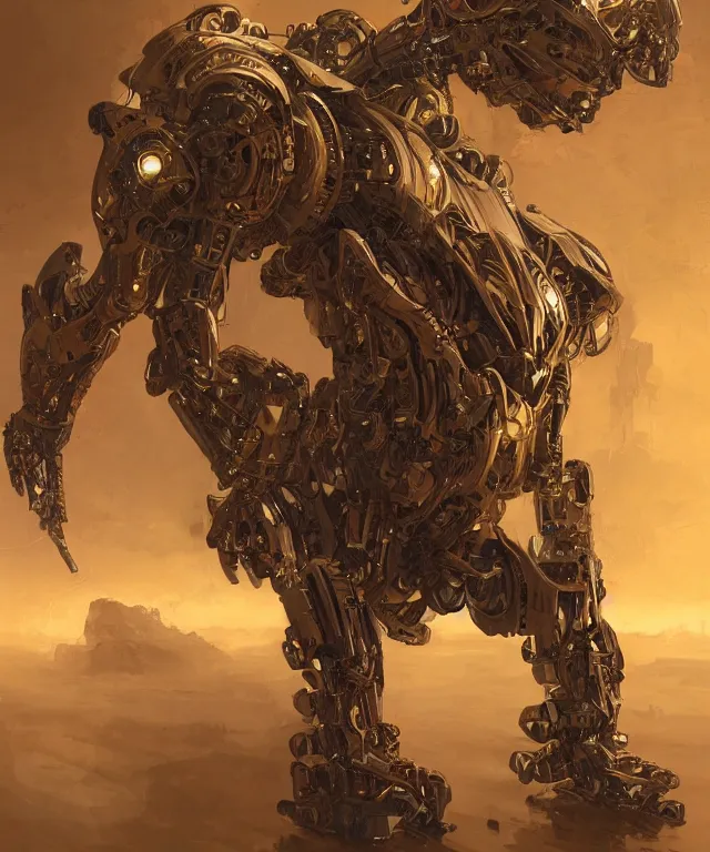 Image similar to a mech weretiger!!, subject centered in the frame, rule of thirds, golden ratio , scifi, intricate glowing mecha armor, elegant, highly detailed cybernetic body, flowing cloak, digital painting, artstation, concept art, smooth, sharp focus, illustration, art by Artgerm and moebius and Peter Mohrbacher