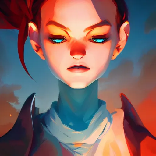 Image similar to face icon stylized minimalist magic : the gathering, loftis, cory behance hd by jesper ejsing, by rhads, makoto shinkai and lois van baarle, ilya kuvshinov, rossdraws global illumination