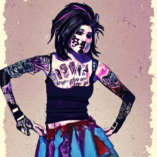 Prompt: punk woman