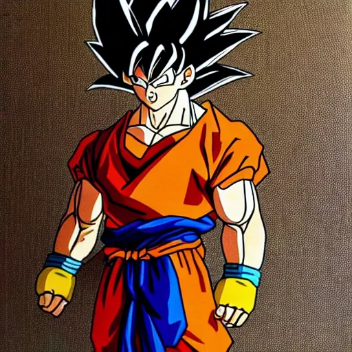 Prompt: low quality photo of a goku in the backrooms, mono - yellow old moist carpet randomly connected infinite empty office space