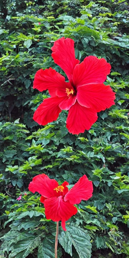 Image similar to a hibiscus plant made of fire