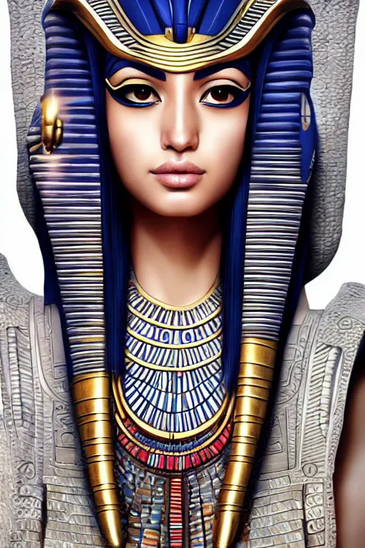 Image similar to a highly detailed beautiful portrait of a egyptian god in the style of artgerm.