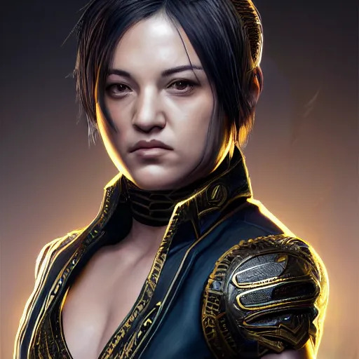 Image similar to a portrait of a young asia argento as a mortal kombat 1 1 fighting game character, urban motifs, intricate, elegant, highly detailed, digital painting, trending on artstation, concept art, smooth sharp focus, illustration, art by artgerm and greg rutkowski