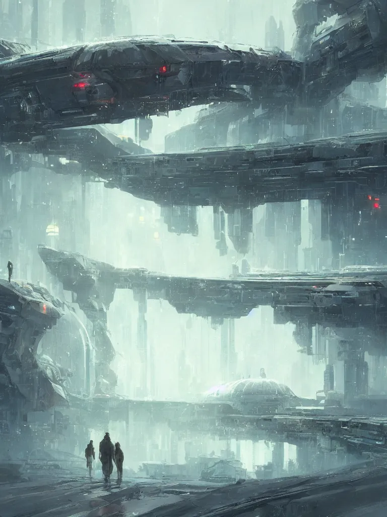 Image similar to concept art of a giant white dome with a single bridge leading outside to the ocean, grimy, gritty, blade runner 2 0 4 9, trending on artstation, award winning painting, cgi, art by john berkey and anton fadeev and john howe and simon stalenhag