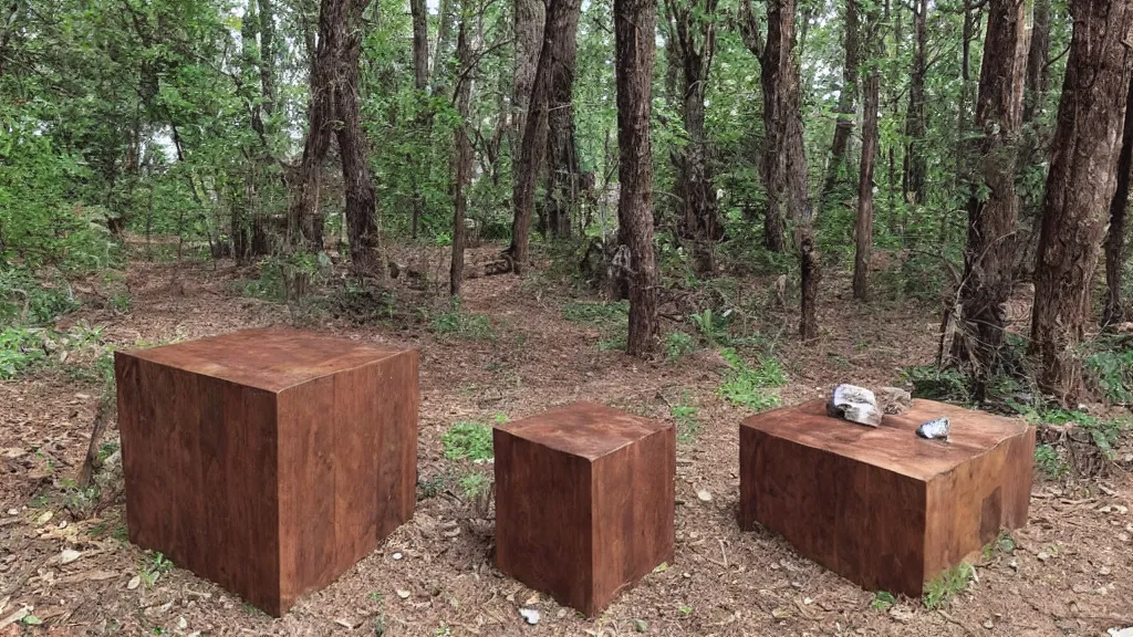 Image similar to outrun formless saloon cube ( s ) in nature