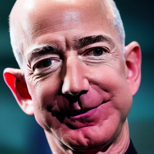 Image similar to Jeff Bezos, throbbing veins on his forehead and neck, XF IQ4, 150MP, 50mm, F1.4, ISO 200, 1/160s, natural light