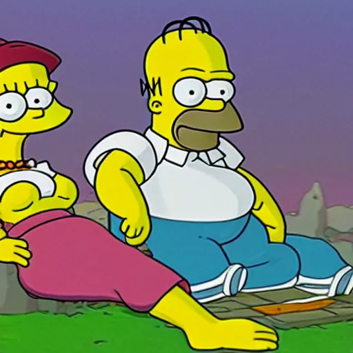 Image similar to Squid Game episode feature The Simpsons.