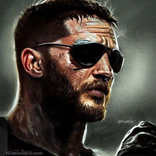 Image similar to Tom Hardy in wolverine suit Digital art 4K quality Photorealism