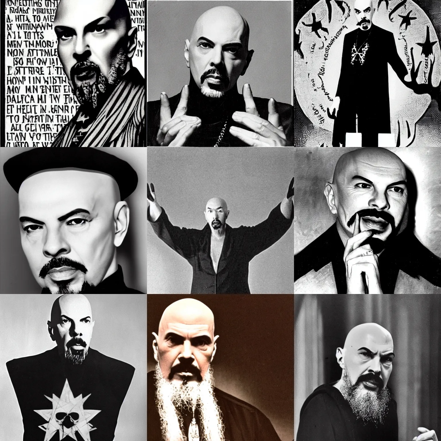 Prompt: anton lavey doesn't convey what he wants to say, today.