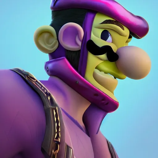 Image similar to pro wrestler waluigi , made by Stanley Artgerm Lau, WLOP, Rossdraws, ArtStation, CGSociety, concept art, cgsociety, octane render, trending on artstation, artstationHD, artstationHQ, unreal engine, 4k, 8k,