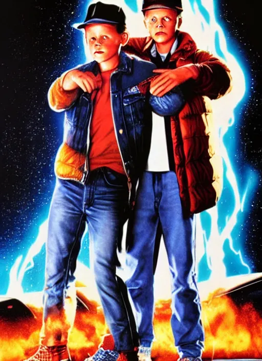 Image similar to movie poster by drew struzan for the back to the future ii.