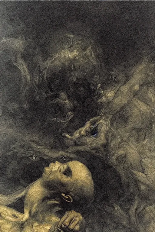 Prompt: the last human on earth, detailed baroque oil painting, dark, disturbing by goya and alan lee, smoke, hell on earth