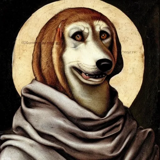 Prompt: retarded wolf portrait, renaissance style