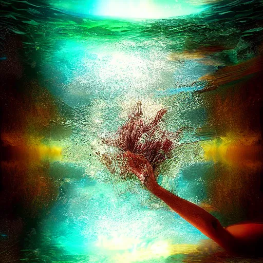 Image similar to islife tearing submerged transparent digitalart