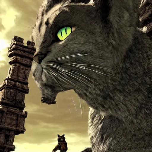 Image similar to cat by shadow of the colossus