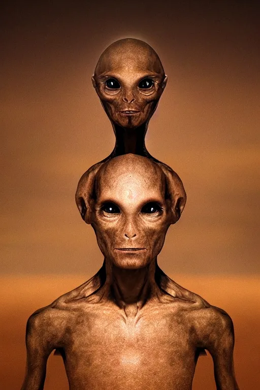 Image similar to an amazing award winning portrait photo of an alien on an unknown planet