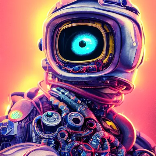 Image similar to portrait of a squid monster astronaut. full body portrait, intricate abstract. cyberpunk, intricate artwork. neon eyes, by Tooth Wu, wlop, beeple. octane render, trending on artstation, greg rutkowski very coherent symmetrical artwork. cinematic, hyper realism, high detail, octane render, 8k, minimalistic, hyperrealistic surrealism, award winning masterpiece with incredible details, a surreal vaporwave liminal space, highly detailed, trending on ArtStation