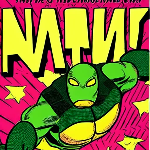 Image similar to marvel comic about turtle banana man
