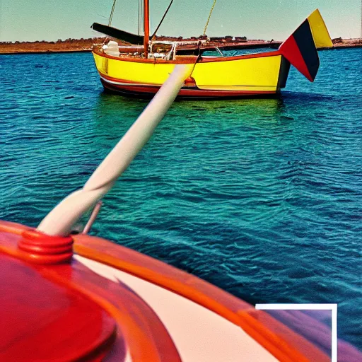 Prompt: colorful sailboat, photorealism, velvia film