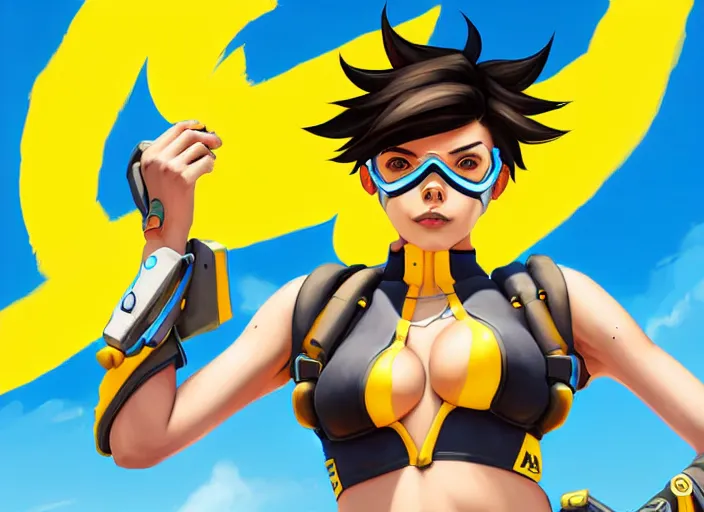 Tracer from Overwatch as a fortnite skin,, Stable Diffusion