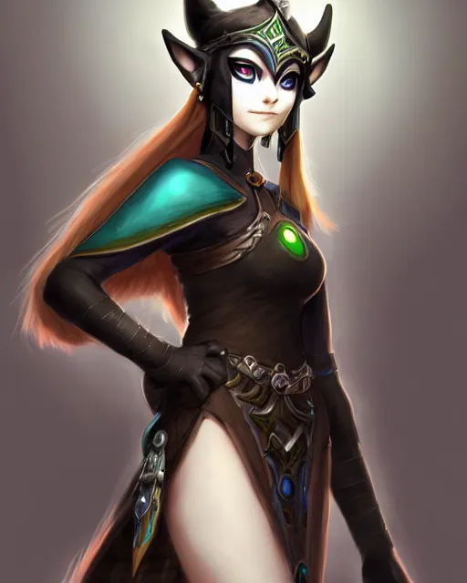 Prompt: character concept art of midna twilight princess | | cute - fine - face, pretty face, realistic shaded perfect face, fine details by stanley artgerm lau, wlop, rossdraws, james jean, andrei riabovitchev, marc simonetti, and sakimichan, tranding on artstation