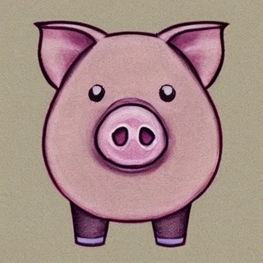 Image similar to face of cutest pig in the world. Artistic. Concept art. Drawing. High details. Cute. Adorable. Piggy