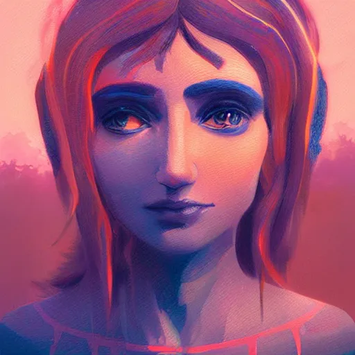 Image similar to portrait, palutena. surreal photography, sunrise, blue sky, dramatic light, impressionist painting, digital painting, artstation, simon stalenhag