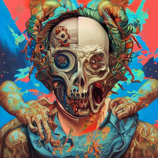 Image similar to zombie apocalypse, religious painting, tristan eaton, victo ngai, artgerm, rhads, ross draws