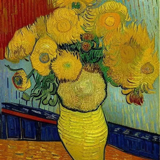 Image similar to an unusually beautiful bouquet in the sunny room of his beloved wife, wrote van gogh