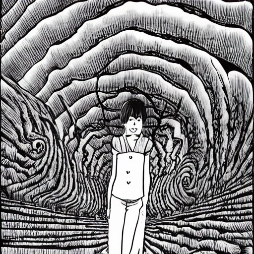 Prompt: literary nonsense by junji ito