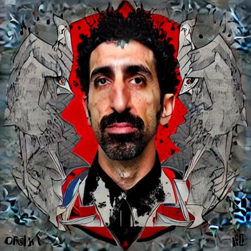 Image similar to epic album cover, serj tankian, tending on artstation, award - winning art