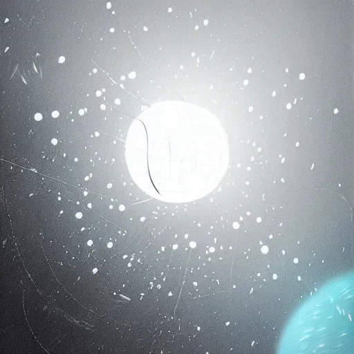 Prompt: a snowball faster than light, motion lines, artstation