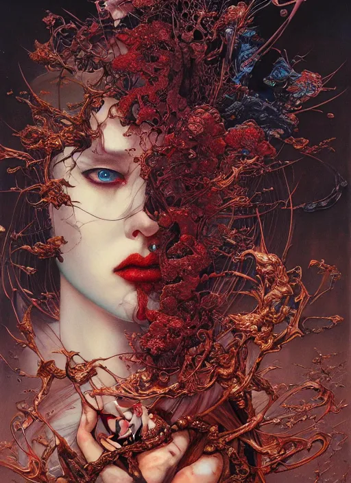 Prompt: realistic detailed image of stable diffusion AI winning best damn AI trophy by Ayami Kojima, Amano, Karol Bak, Greg Hildebrandt, and Mark Brooks, Neo-Gothic, gothic, rich deep colors. Beksinski painting, part by Adrian Ghenie and Gerhard Richter. art by Takato Yamamoto. masterpiece